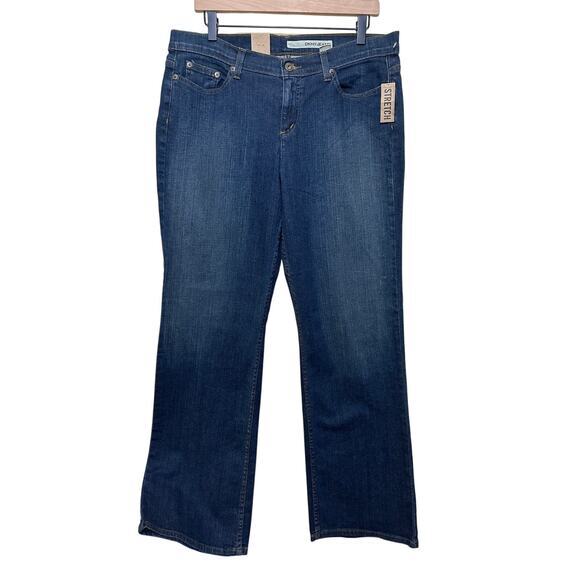 DKNY JEANS Womens Blue So-Low-Lita‎ Low Rise Slim Leg Jeans Size 12R Boot Cut - Picture 1 of 12